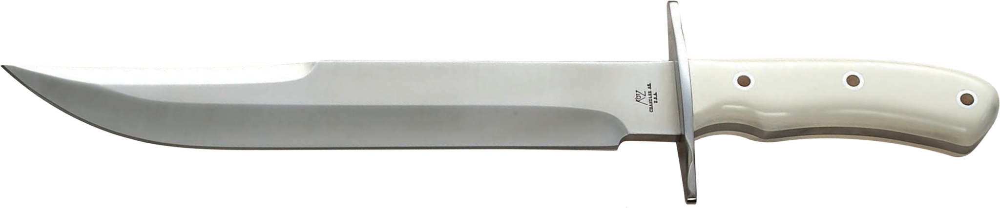 Alamo Bowie White Micarta w/high Quality Leather Sheath