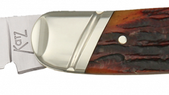 S-DP/SB   Stockman Executive Drop-Point Genuine Amber Stag Bone